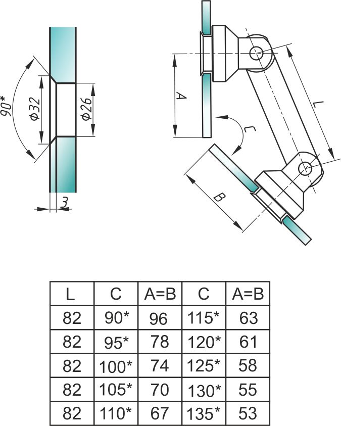 A-803 фитинг стекло-стекло 90°-180° (82мм) зенк. SSS?>
