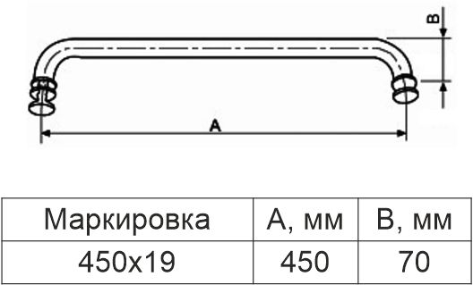 A-H 621 ручка с кнобом 450х19 CP?>