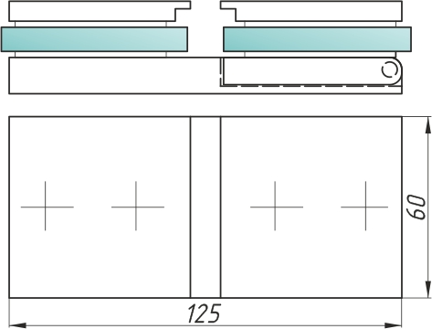 A-L-2401 петля стекло-стекло 180° (Латунь) BM?>