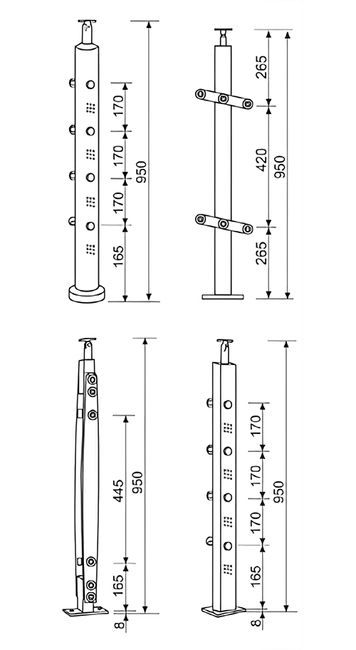 A-1030-2R стойка 950мм SSS?>