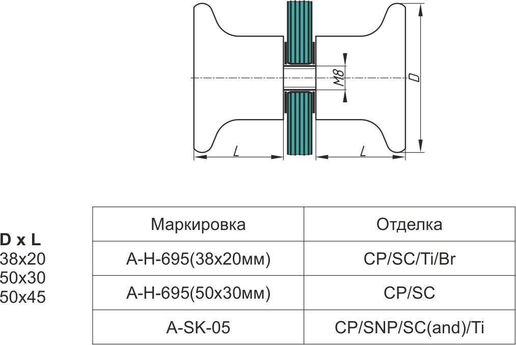 A-H 695 кноб 50х30 Ti?>