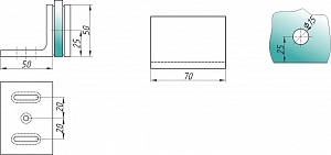 A-L-5302 крепеж стекло-стена 90° (Латунь) BG