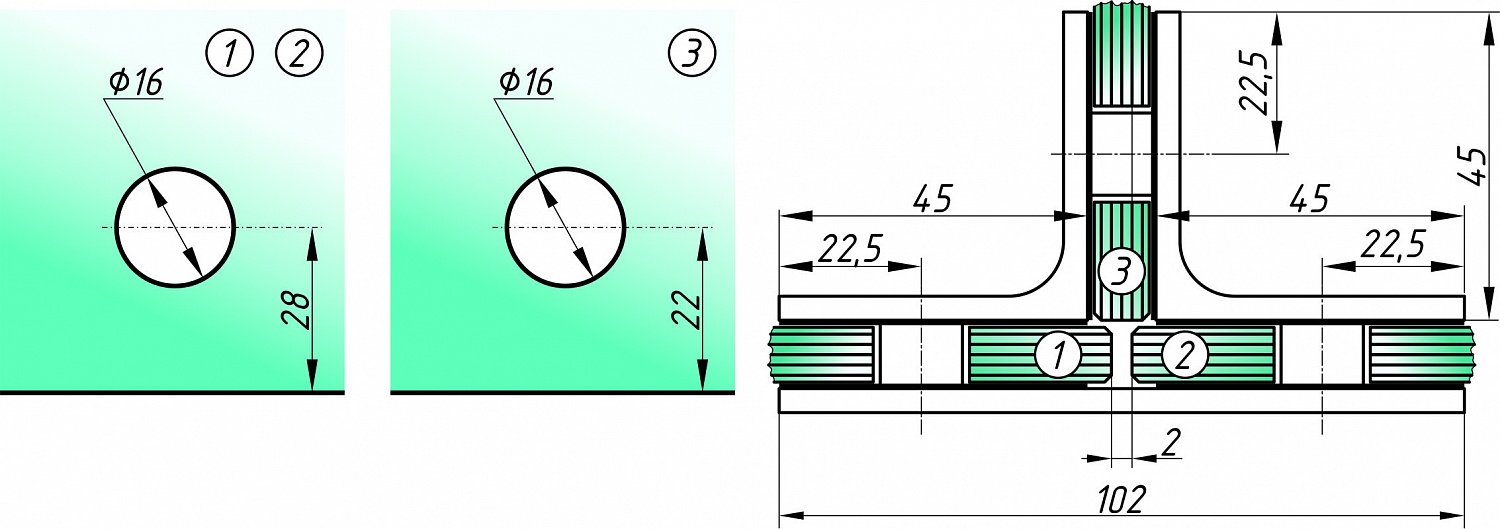 AX-727 крепеж для 3-х стекол 8-10мм (Zinc) CP?>