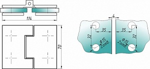 A-L-5202 петля стекло-стекло 180° (Латунь) BG