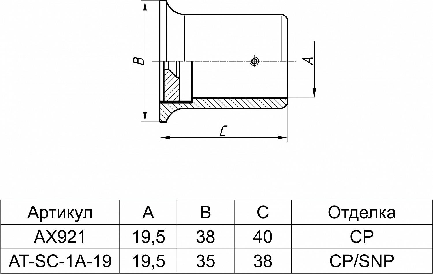 AX-921 крепеж трубы к стене 19мм (Zinc) CP?>